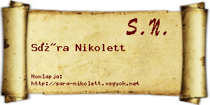 Sára Nikolett névjegykártya