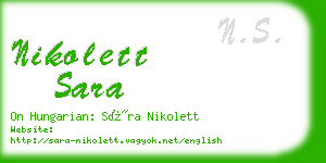 nikolett sara business card